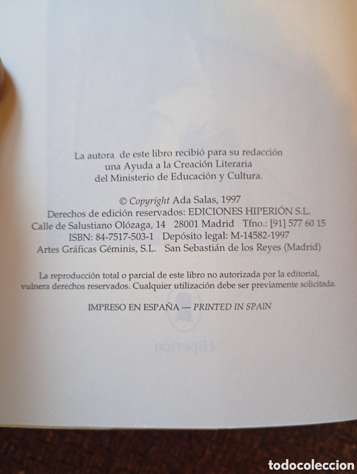 Libros de segunda mano: La Sed de Ada Salas libro poes&iacute;a Hiperion - Foto 4