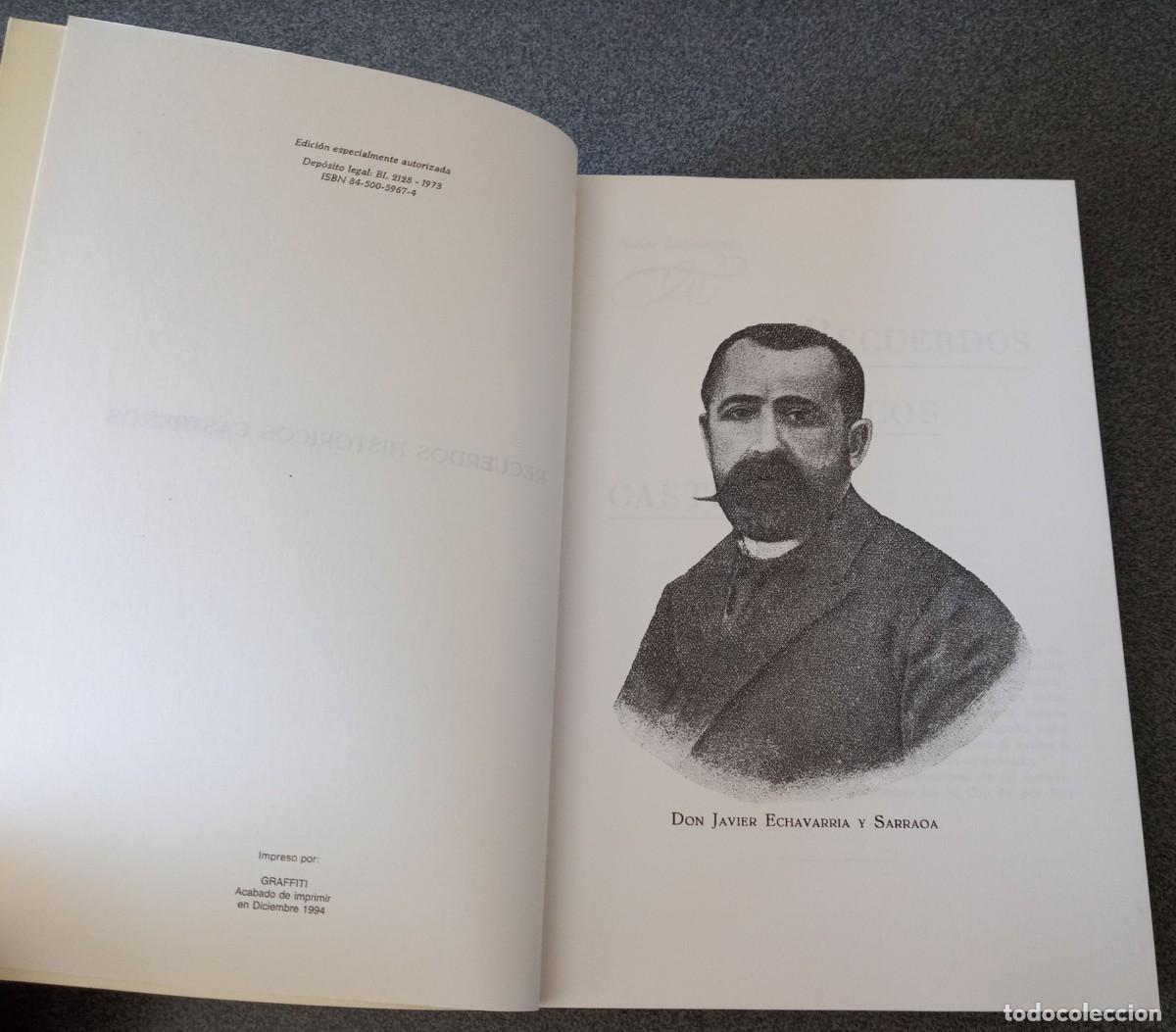 Libros de segunda mano: Recuerdos Hist&oacute;ricos Castre&ntilde;os Javier Echevarr&iacute;a - Foto 3