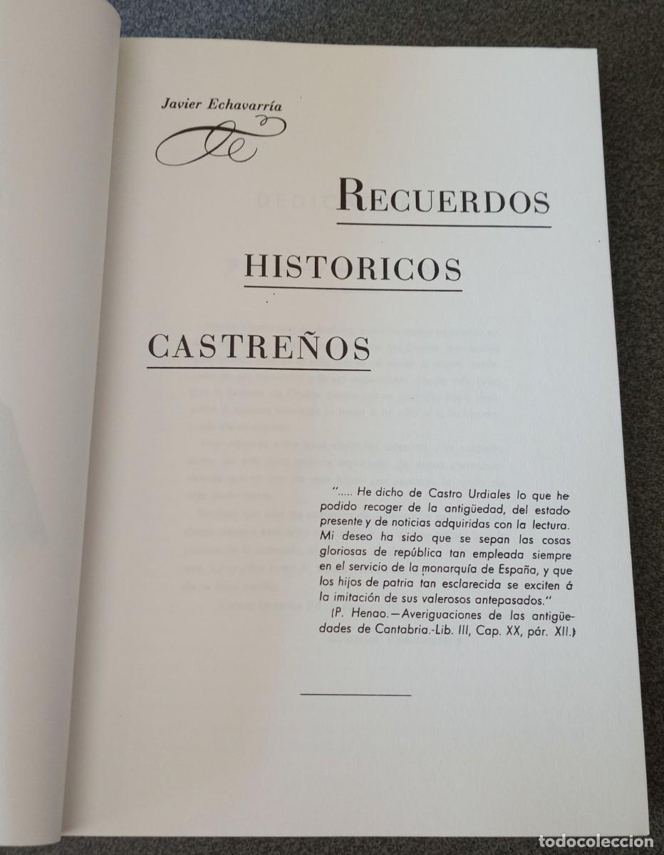 Libros de segunda mano: Recuerdos Hist&oacute;ricos Castre&ntilde;os Javier Echevarr&iacute;a - Foto 4