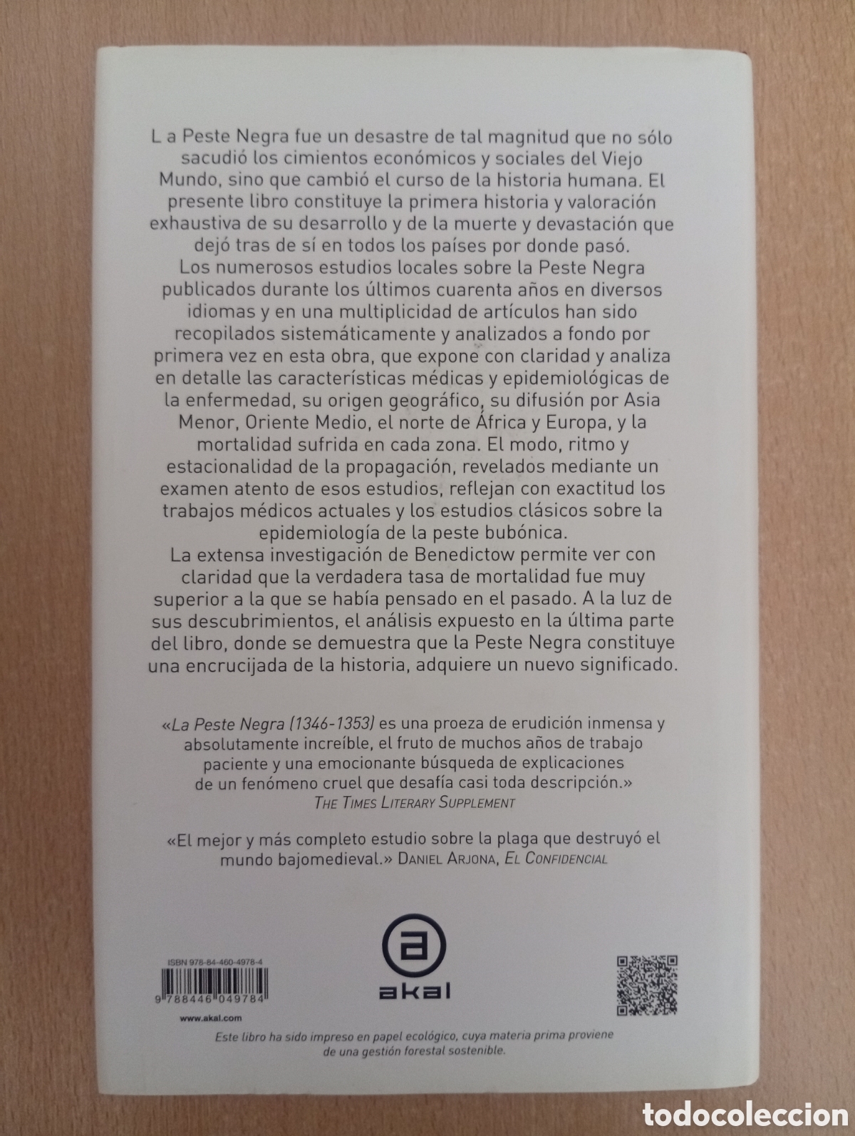 Libros de segunda mano: LA PESTE NEGRA (1346-1353). Ole J. Benedictow. Ediciones Akal - Foto 2
