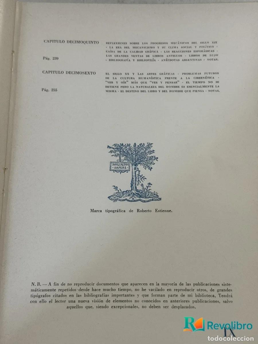 Libros de segunda mano: Historia General del Libro Impreso - Raul M. Rosarivo - Foto 3