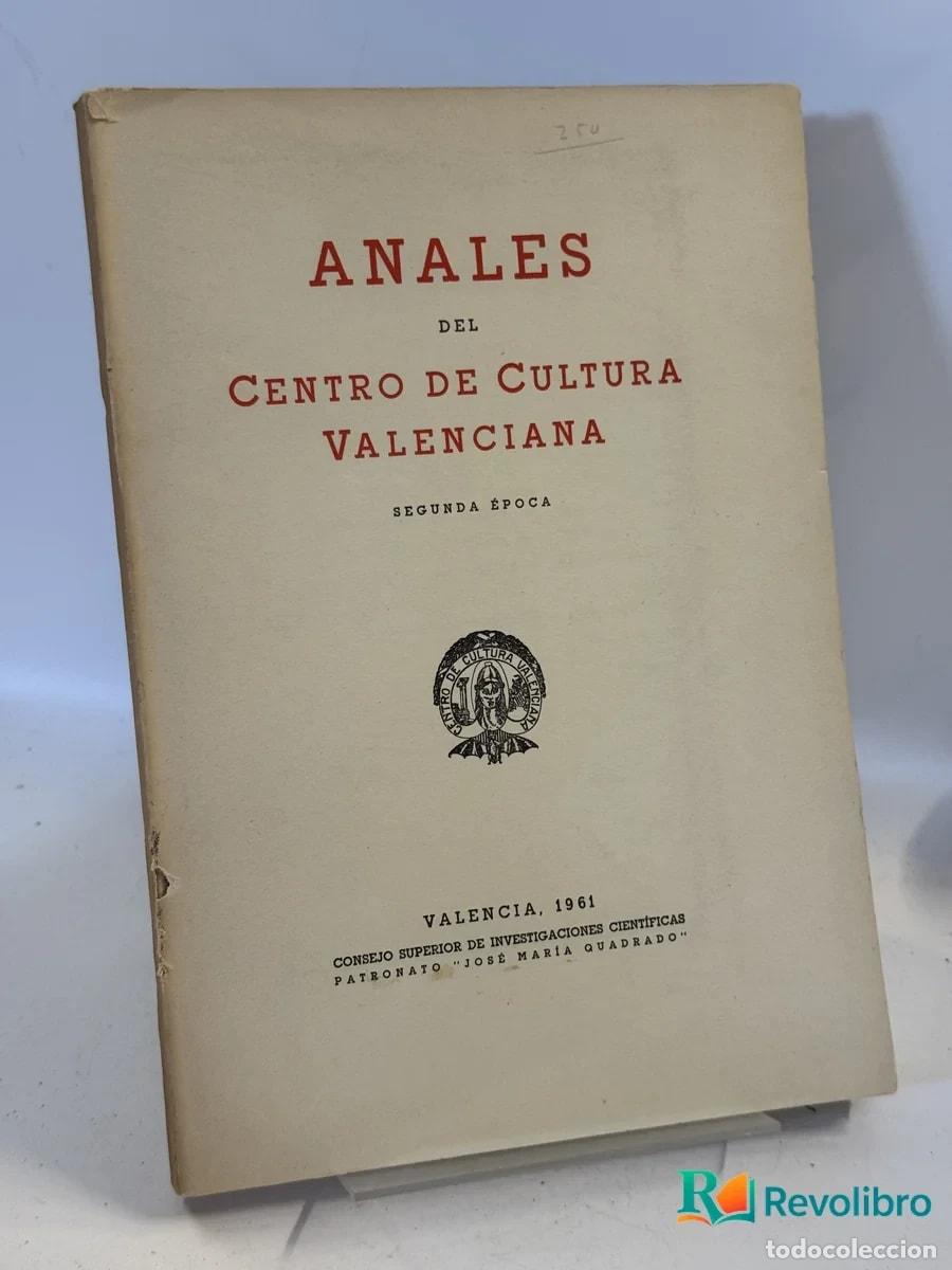 Second hand books: Anales del Centro de Cultura Valenciana - Francisco Almela y Vives