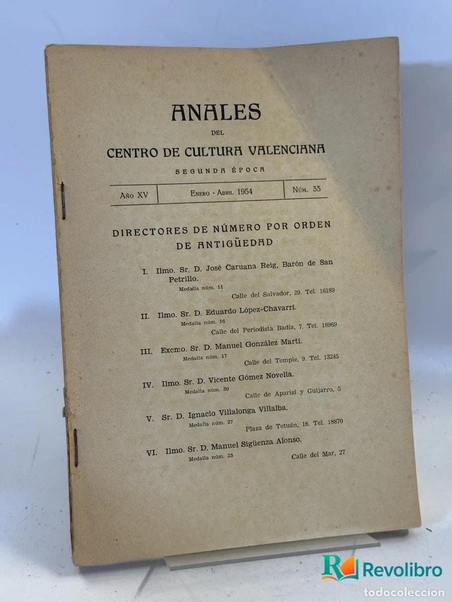 Second hand books: Anales del Centro de Cultura Valenciana - No disponible