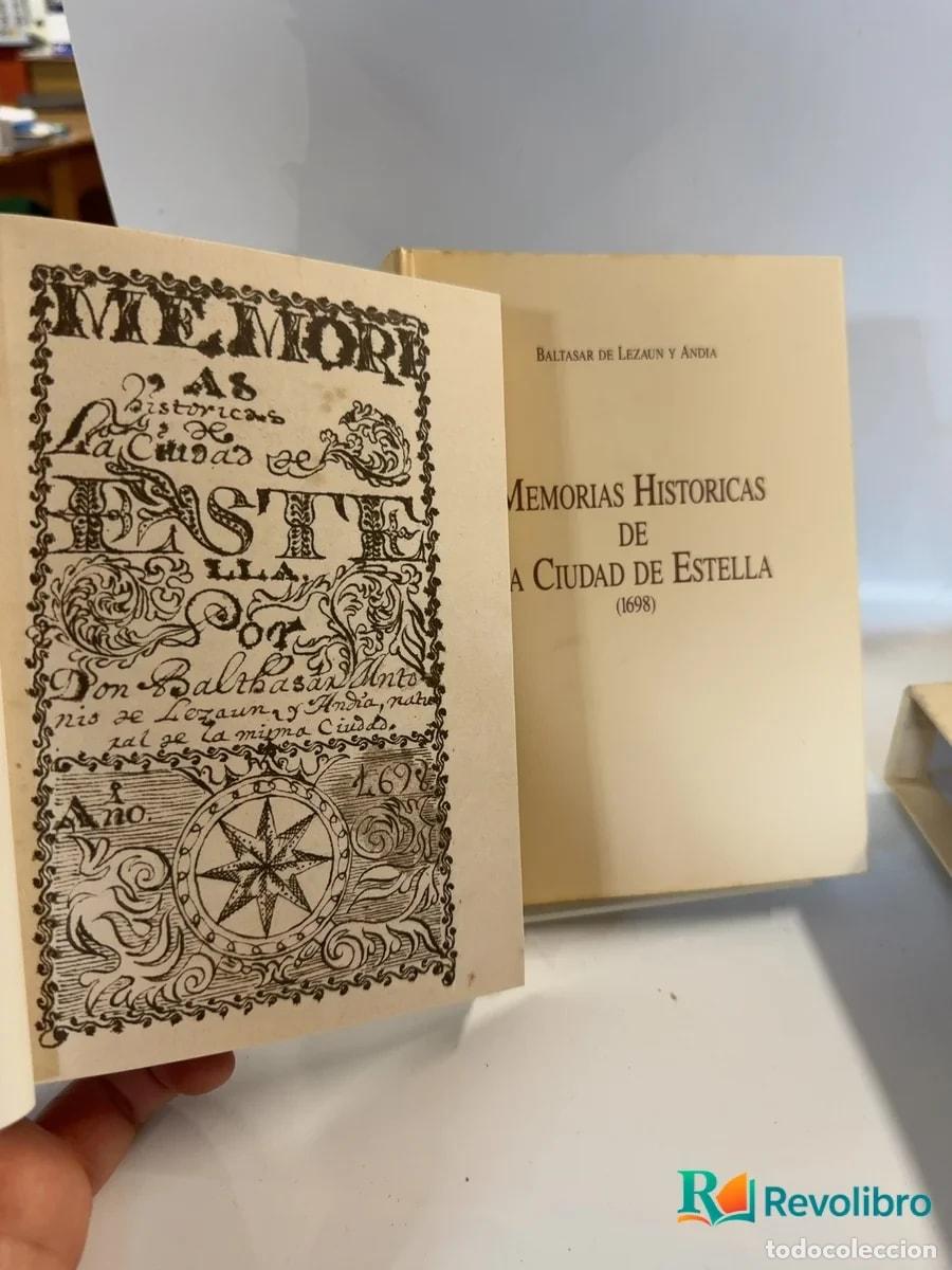 Libros de segunda mano: Memorias históricas de la ciudad de Estella - Baltasar de Lezaun y And&iacute;a