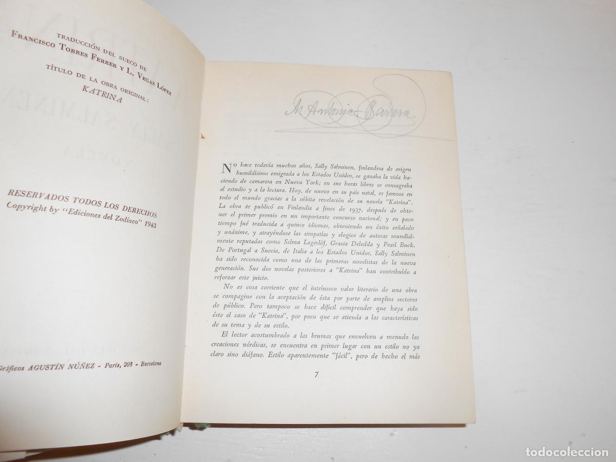 Libros de segunda mano: SALLY SALMINEN , KATRINA - EDICIONES ZOD&Iacute;ACO / RARO - Foto 4