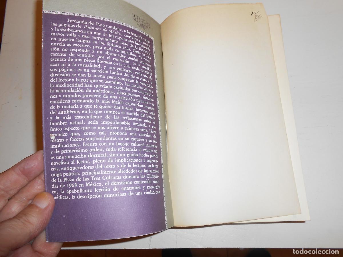 Libros de segunda mano: FERNANDO DEL PASO , PALINURIO DE M&Eacute;XICO / DIF&Iacute;CIL - Foto 2