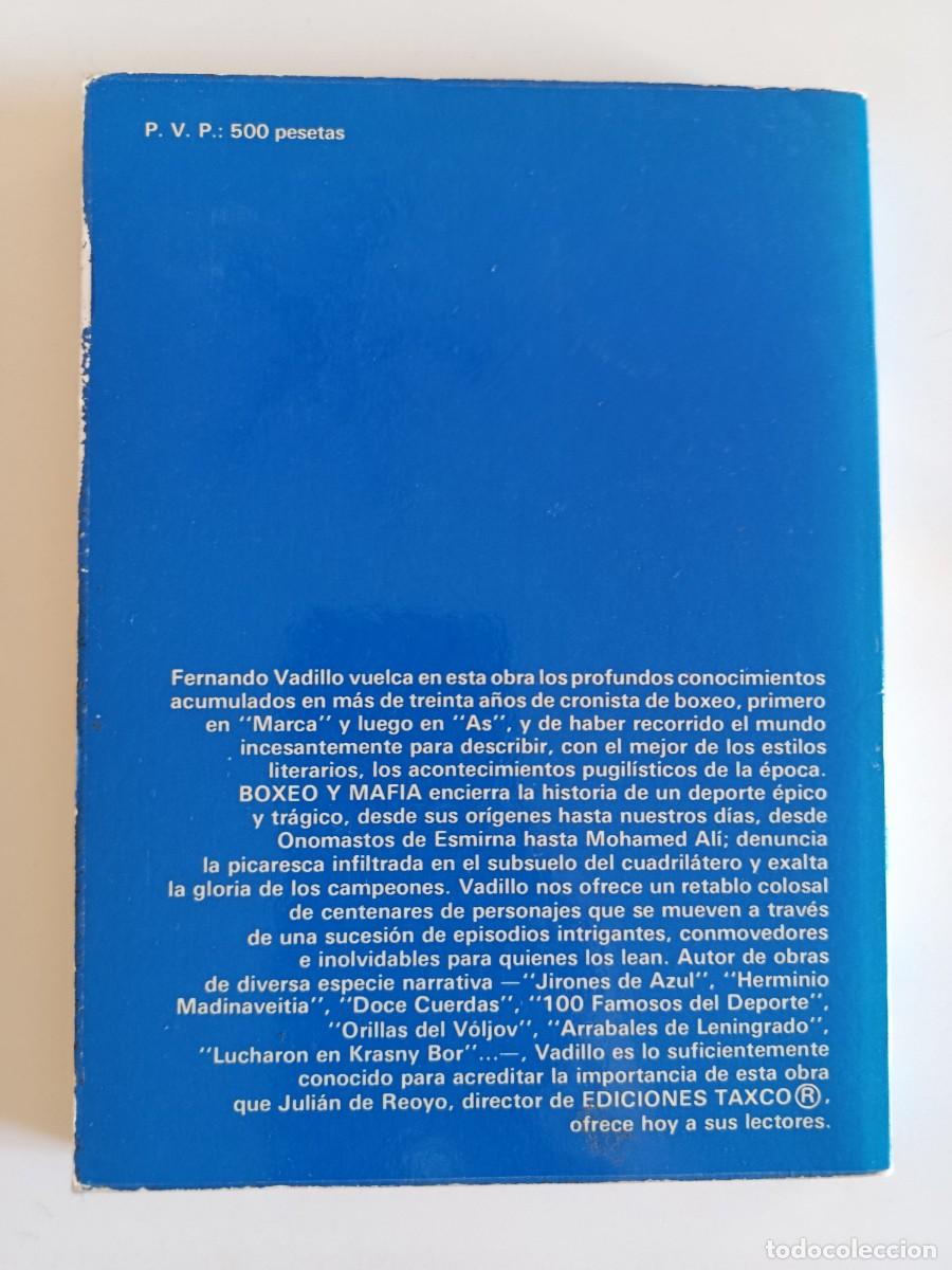 Libros de segunda mano: FERNANDO VADILLO. BOXEO Y MAFIA. EDICIONES TAXCO. 1981. BOXEO - Foto 2