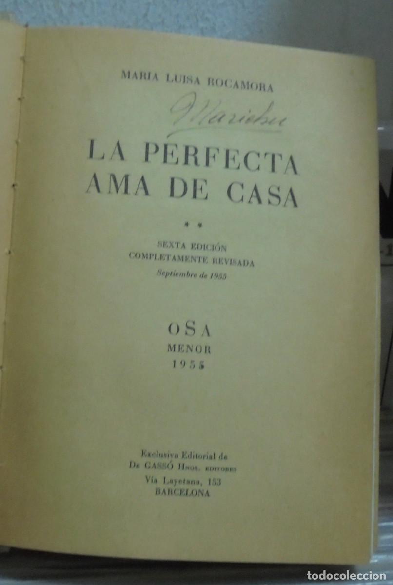 Libros de segunda mano: La perfecta ama de casa. Mar&iacute;a Luisa Rocamora - Foto 2