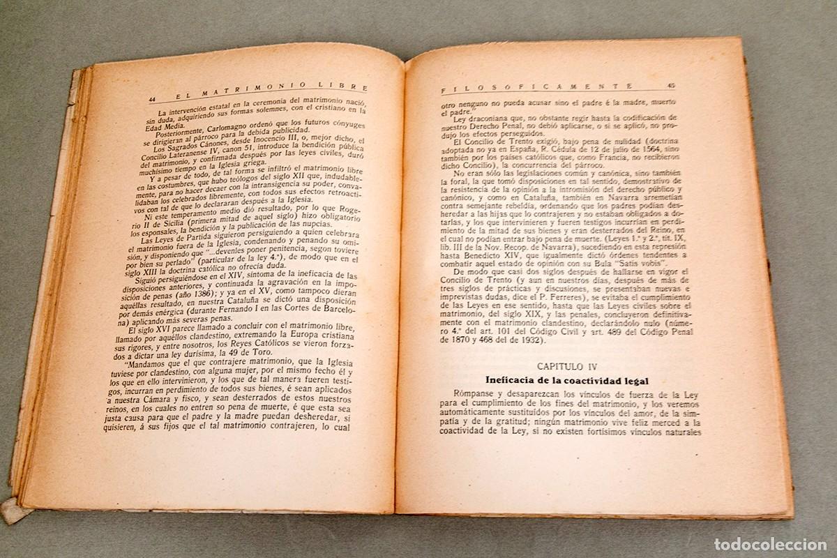 Libros de segunda mano: EL MATRIMONIO LIBRE - 1937 - PEDRORRIBELLES - LEX - Foto 6