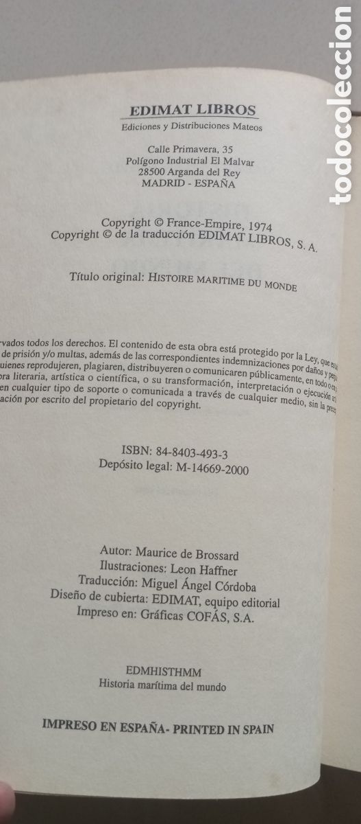 Libros de segunda mano: Historia mar&iacute;tima del mundo, Maurice de Brossard - Foto 8