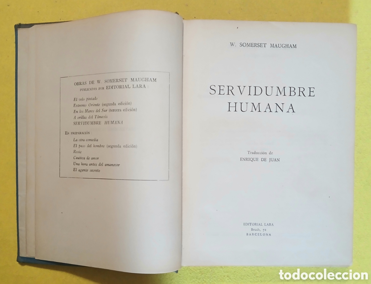 Libros de segunda mano: La servidumbre humana, W. Somerset Maugham - Foto 2