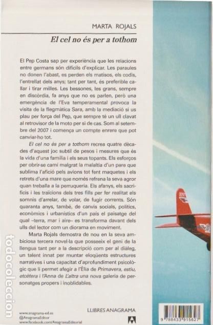 Libros de segunda mano: El cel no &eacute;s per a tothom / Marta Rojals .-- 1&ordf; edicion - Foto 2