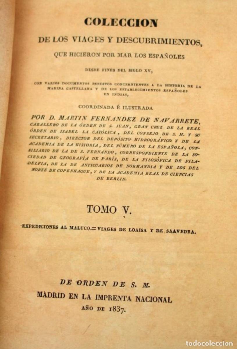 Libros de segunda mano: COLECCI&Oacute;N DE LOS VIAJES Y DESCUBRIMIENTOS QUE HICIERON POR MAR LOS ESPA&Ntilde;OLES. FERN&Aacute;NDEZ DE NAVARRETE