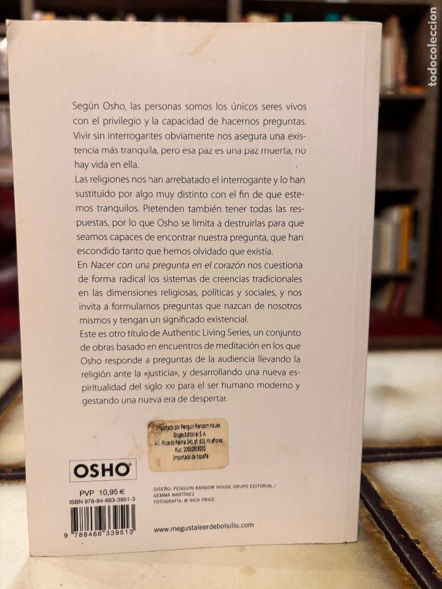 Libros de segunda mano: Nacer con una pregunta en el coraz&oacute;n. Osho. - Foto 2