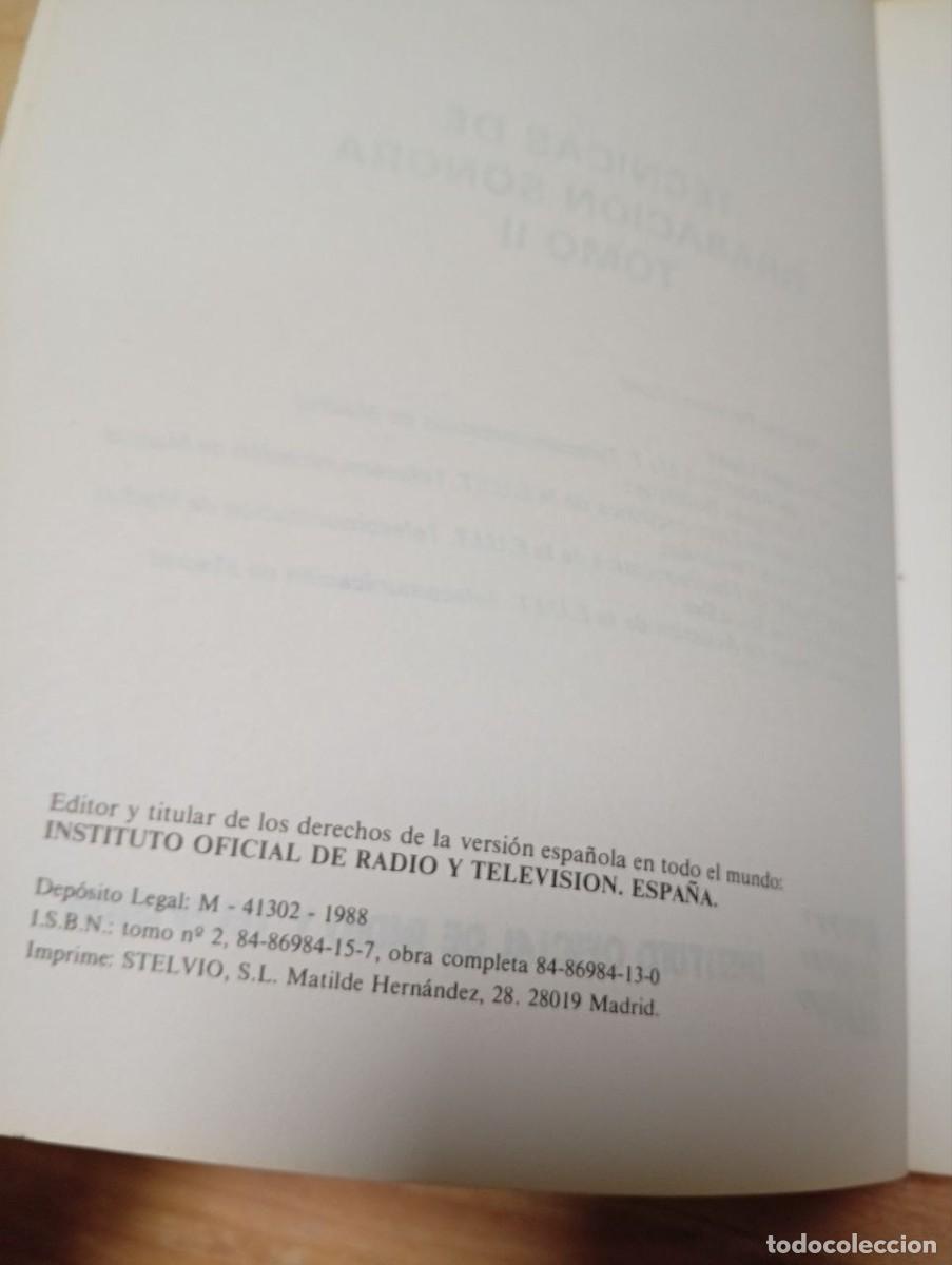 Libros de segunda mano: Tecnicas de grabacion sonora -- tomos 1 y 2 -- Manuel Recuero - Foto 3