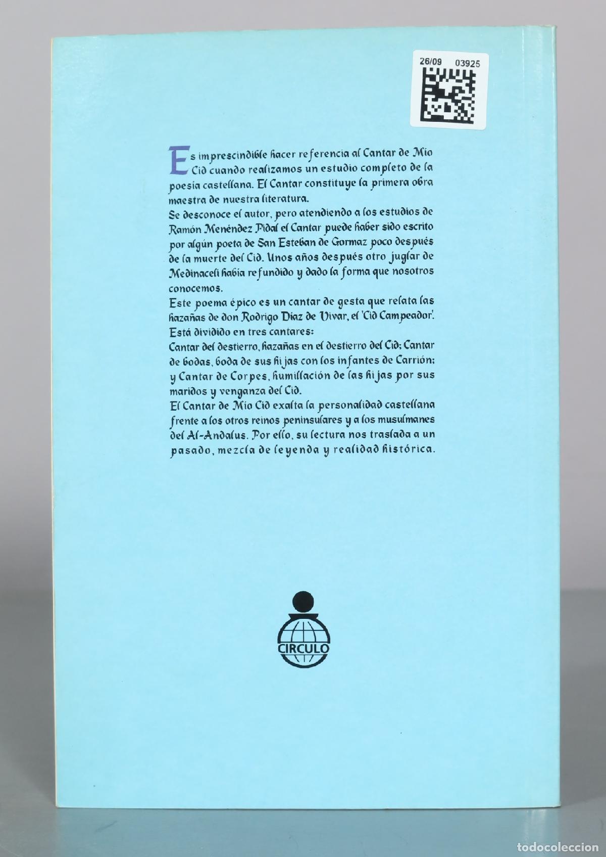 Libros de segunda mano: El Cantar de Mio Cid - An&oacute;nimo - Caja de Ahorros del C&iacute;rculo Cat&oacute;lico - Foto 2