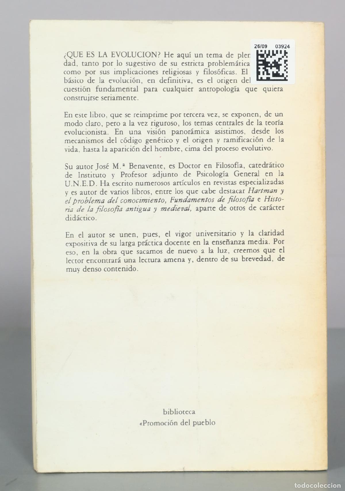 Libros de segunda mano: &iquest;Que es la evoluci&oacute;n? - J. M. Benavente - Zero Zyx - Foto 2