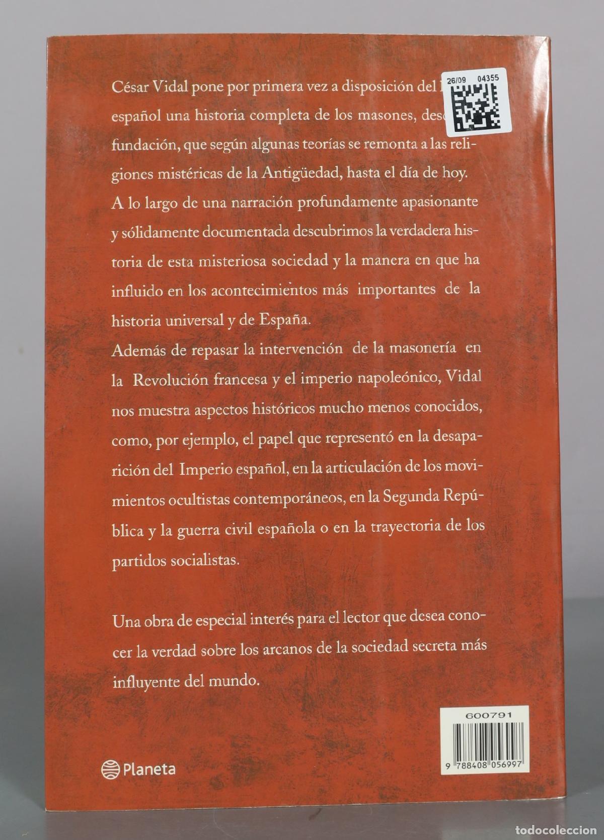 Libros de segunda mano: Los masones - C&eacute;sar Vidal - Planeta - Foto 2