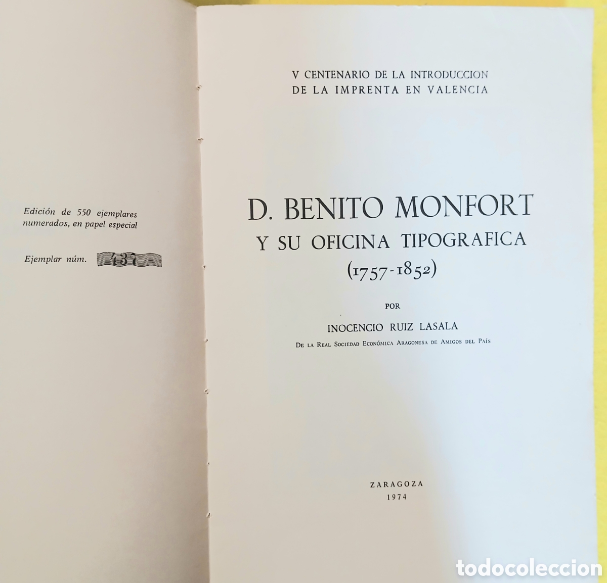 Libros de segunda mano: D.Benito Monfort y su oficina Tipogr&aacute;fica - Foto 3