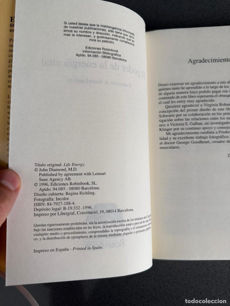 Libros de segunda mano: EL PODER DE LA ENERG&Iacute;A VITAL - JOHN DIAMOND - ROBINBOOK 1996 - PODER OCULTO DE LAS EMOCIONES - Foto 4