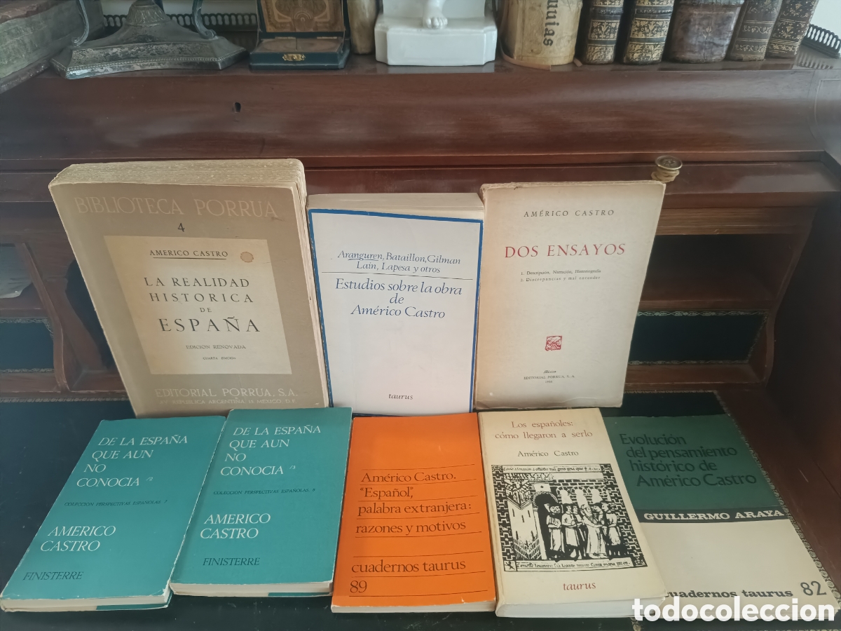 Libros de segunda mano: LOTE 8 LIBROS DE Y SOBRE AN&Eacute;RICO CASTRO. HISTORIA DE ESPA&Ntilde;A, ENSAYO Y FILOLOG&Iacute;A. Taurus, Finisterre.