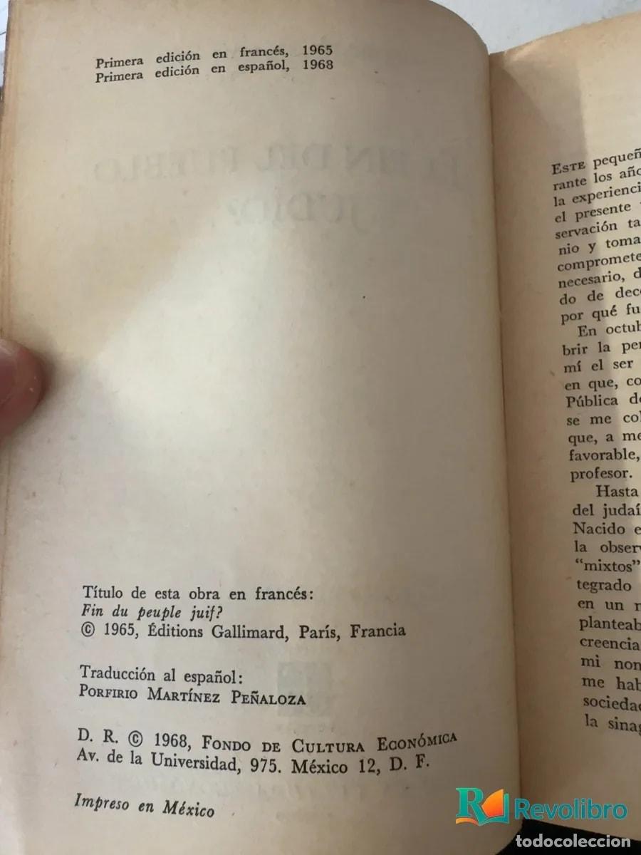 Libros de segunda mano: &iquest;El fin del pueblo jud&iacute;o? - 1&ordf; edici&oacute;n - Georges Friedmann - Foto 3