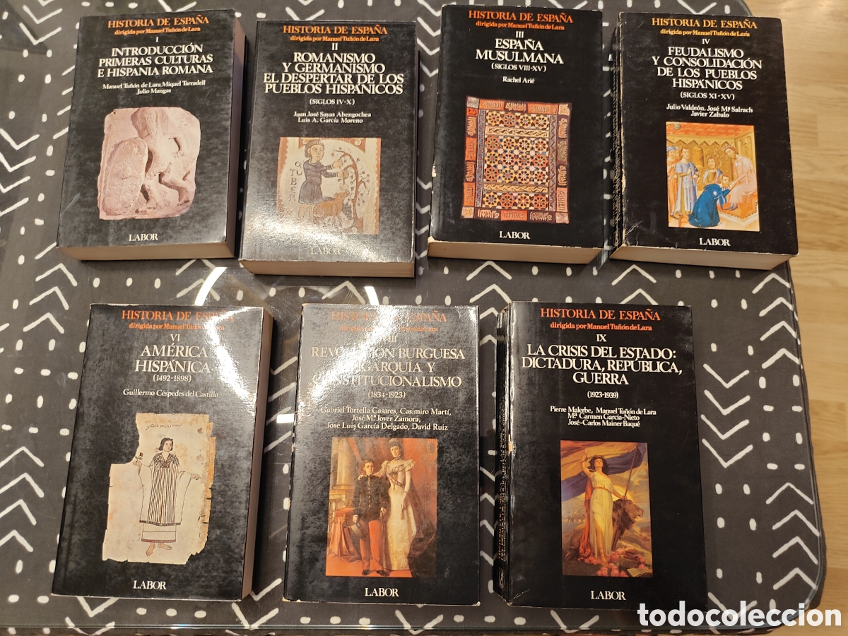 Libros de segunda mano: Historia de Espa&ntilde;a Tu&ntilde;&oacute;n de Lara &ndash; Labor &ndash; Lote 7 Tomos &ndash; I II III IV VI VIII IX