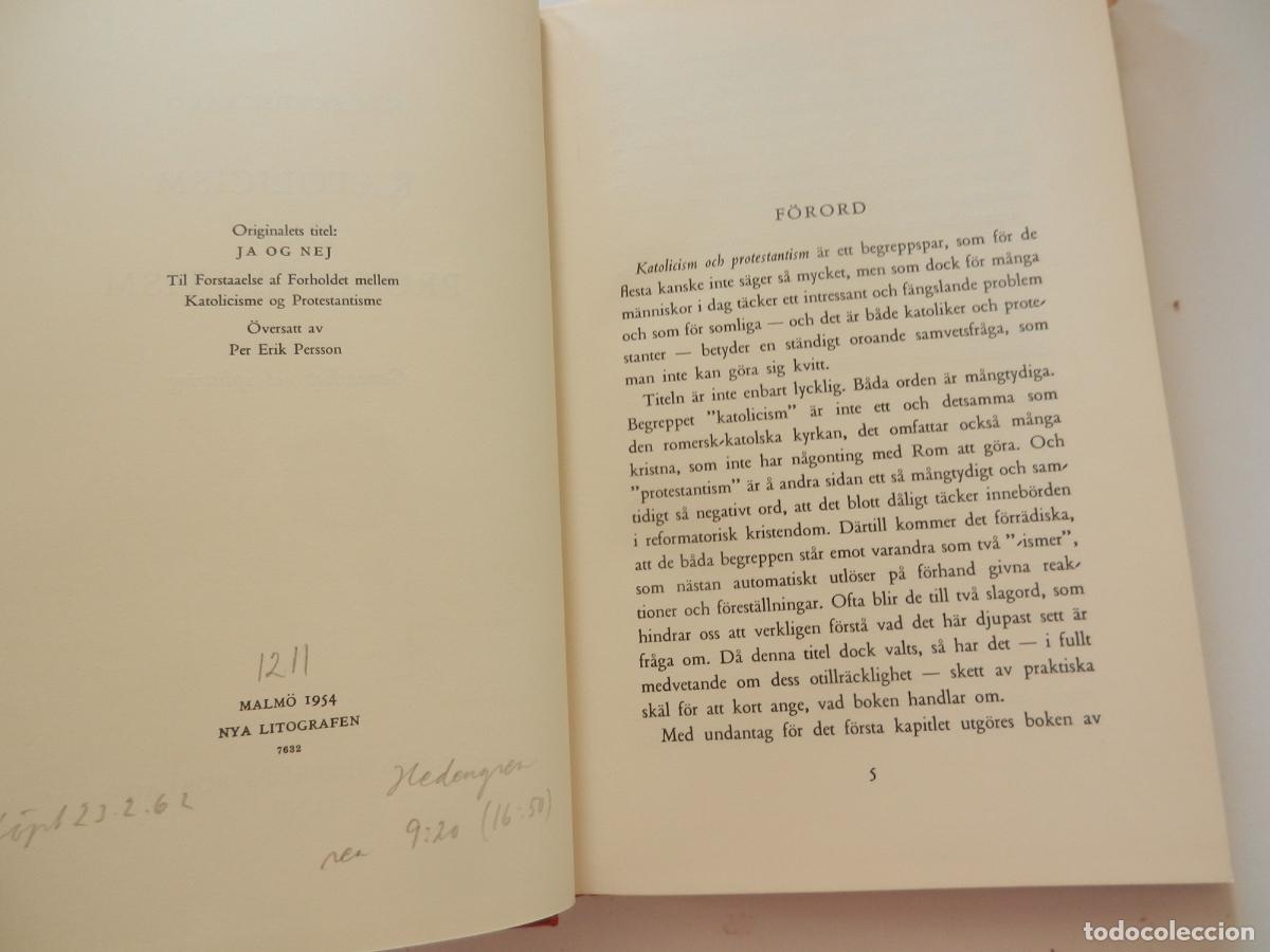 Libros de segunda mano: KATOLICISM OCH PROTESTANTISM - K.E.SKYDSGAARD - 1954 - Foto 3