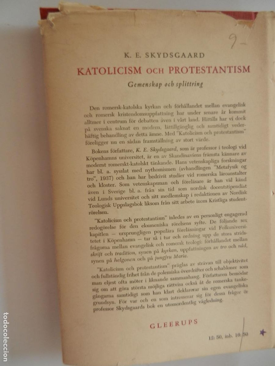 Libros de segunda mano: KATOLICISM OCH PROTESTANTISM - K.E.SKYDSGAARD - 1954 - Foto 5