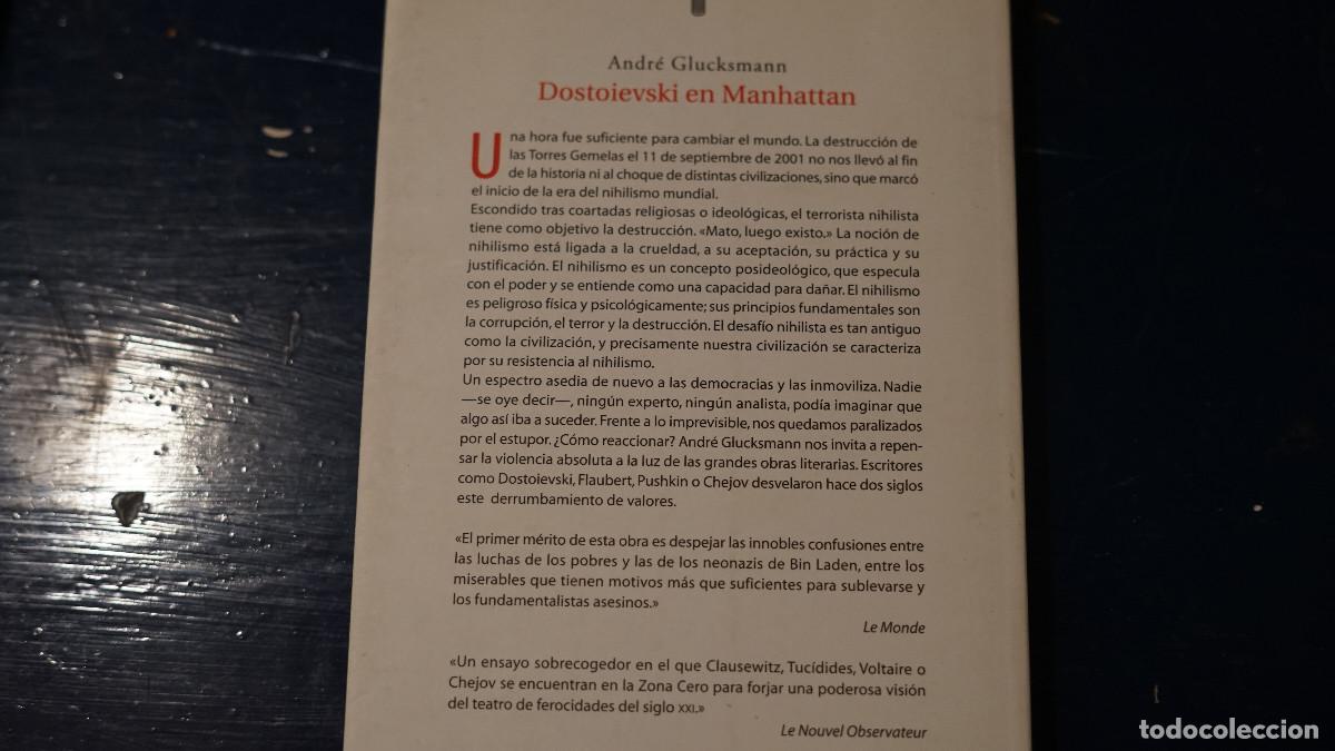 Libros de segunda mano: Andr&eacute; Glucksmann - Dostoievski en Manhattan - Taurus 2002 - Foto 3