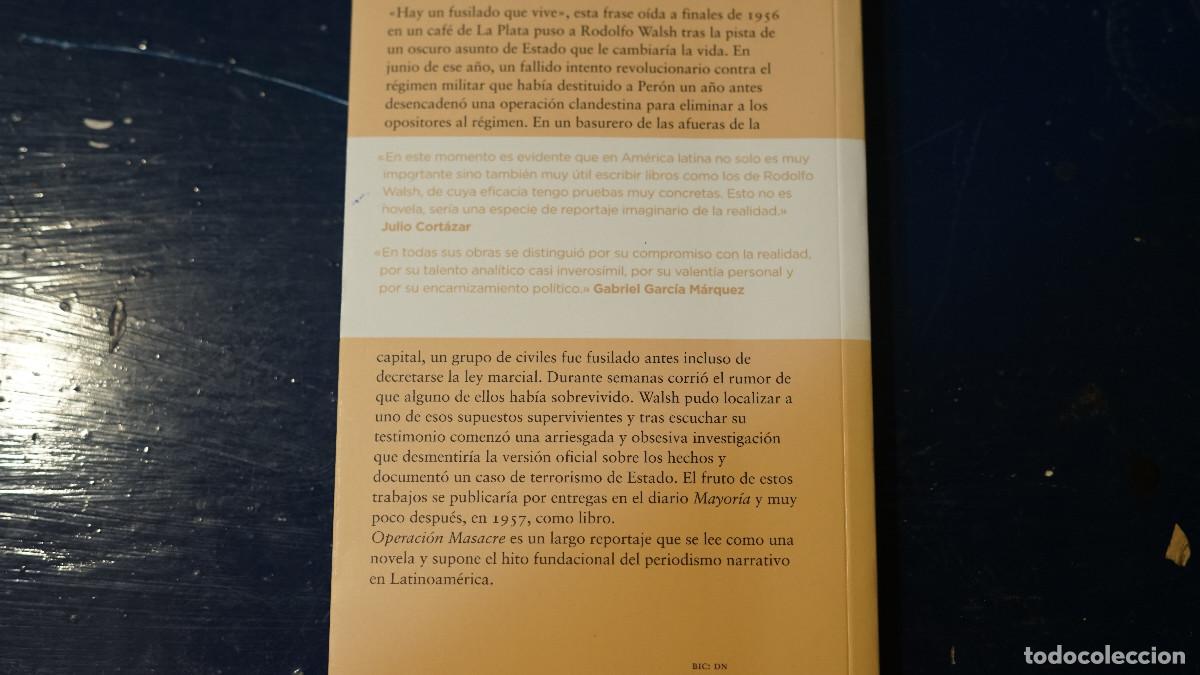 Libros de segunda mano: Rodolfo Walsh - Operaci&oacute;n masacre - Asteroide 2018 - Foto 3