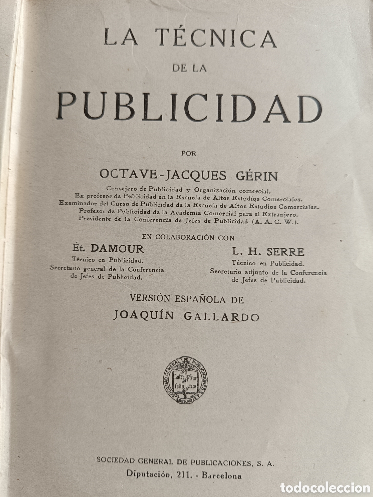 Libros de segunda mano: La t&eacute;cnica de la publicidad Octave Jacques Genin - Foto 6