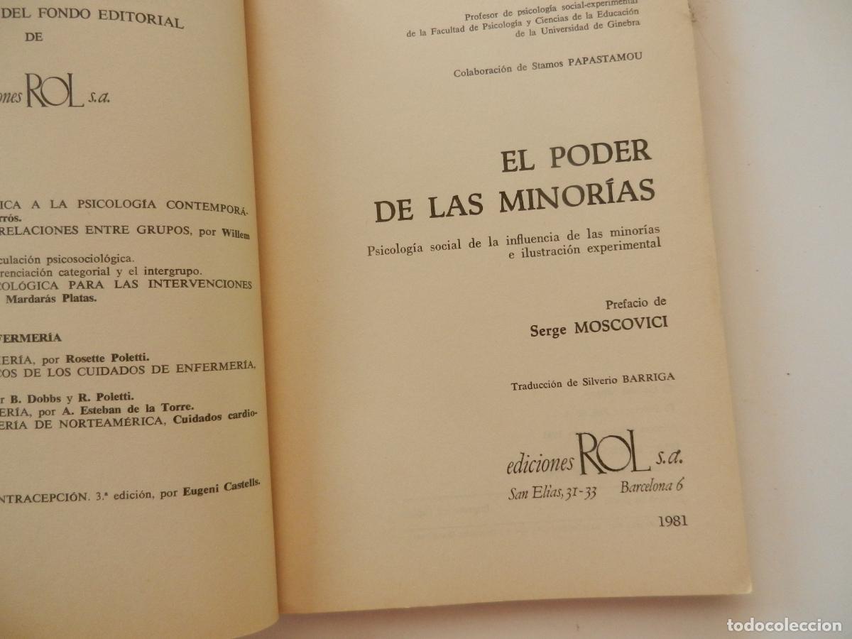 Libros de segunda mano: EL PODER DE LAS MINORIAS - GABRIEL MUGNY - EDICIONES ROL- 1981 - Foto 3