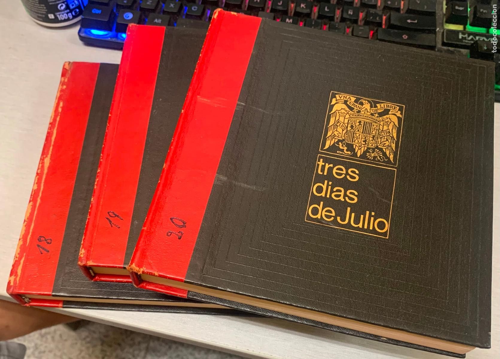 Libros de segunda mano: TRES D&Iacute;AS DE JULIO 18, 19, 20 / LUIS ROMERO / 3 TOMOS / C&Iacute;RCULO AMIGOS DE LA HISTORIA 1969