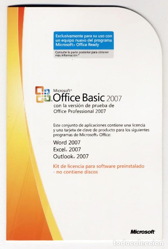 Libros de segunda mano: Microsoft Office Basic 2007 Original - Kit Licencia F&iacute;sico MLK Espa&ntilde;ol NUEVO PRENCINTADO