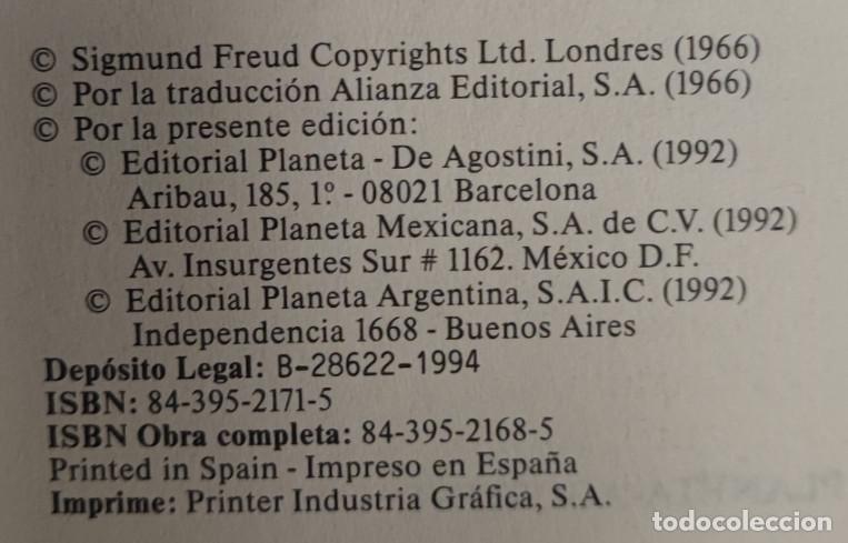 Libros de segunda mano: LA INTERPRETACI&Oacute;N DE LOS SUE&Ntilde;OS, SIGMUND FREUD, PLANETA-AGOSTINI 1994, LIBRO - Foto 4
