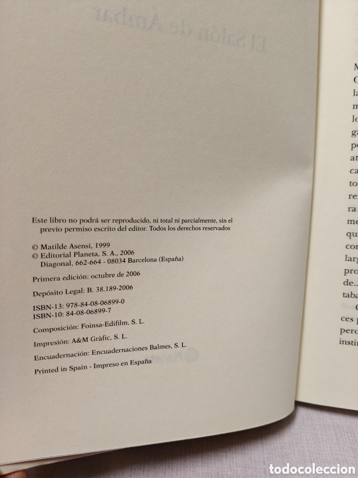 Libros de segunda mano: El sal&oacute;n de &aacute;mbar, Matilde Asensi - Foto 3
