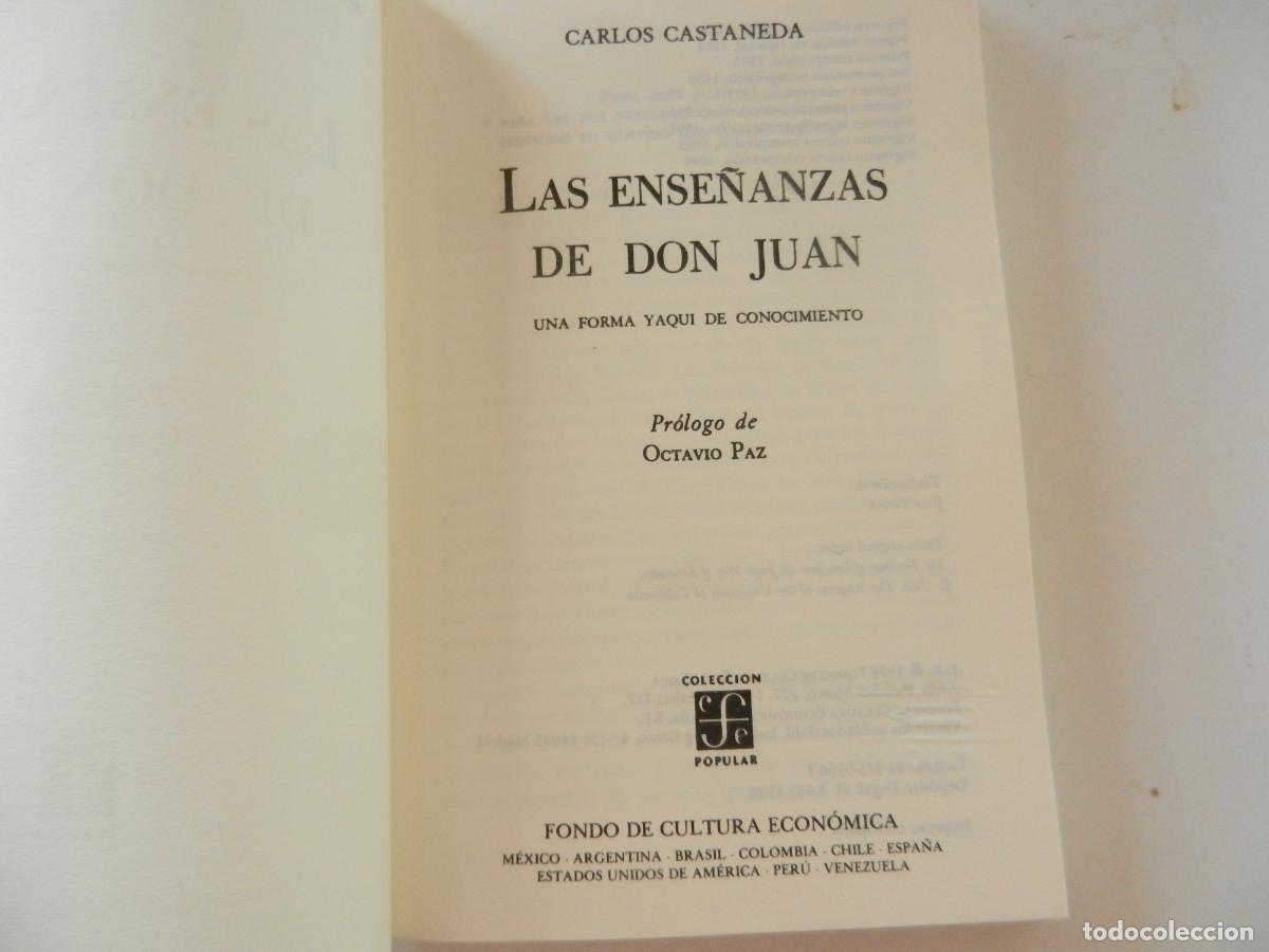 Libros de segunda mano: LAS ENSE&Ntilde;ANZAS DE DON JUAN - CARLOS CASTANEDA - 1996 - Foto 2