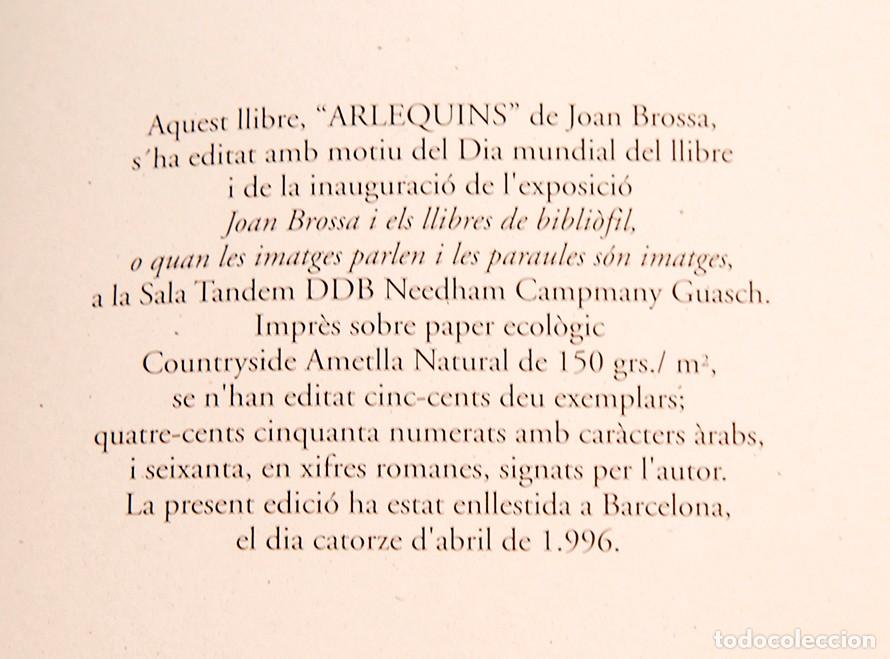 Libros de segunda mano: JOAN BROSSA - ARLEQUINS - LIBRO DE ARTISTA - NUMERADO - Foto 13