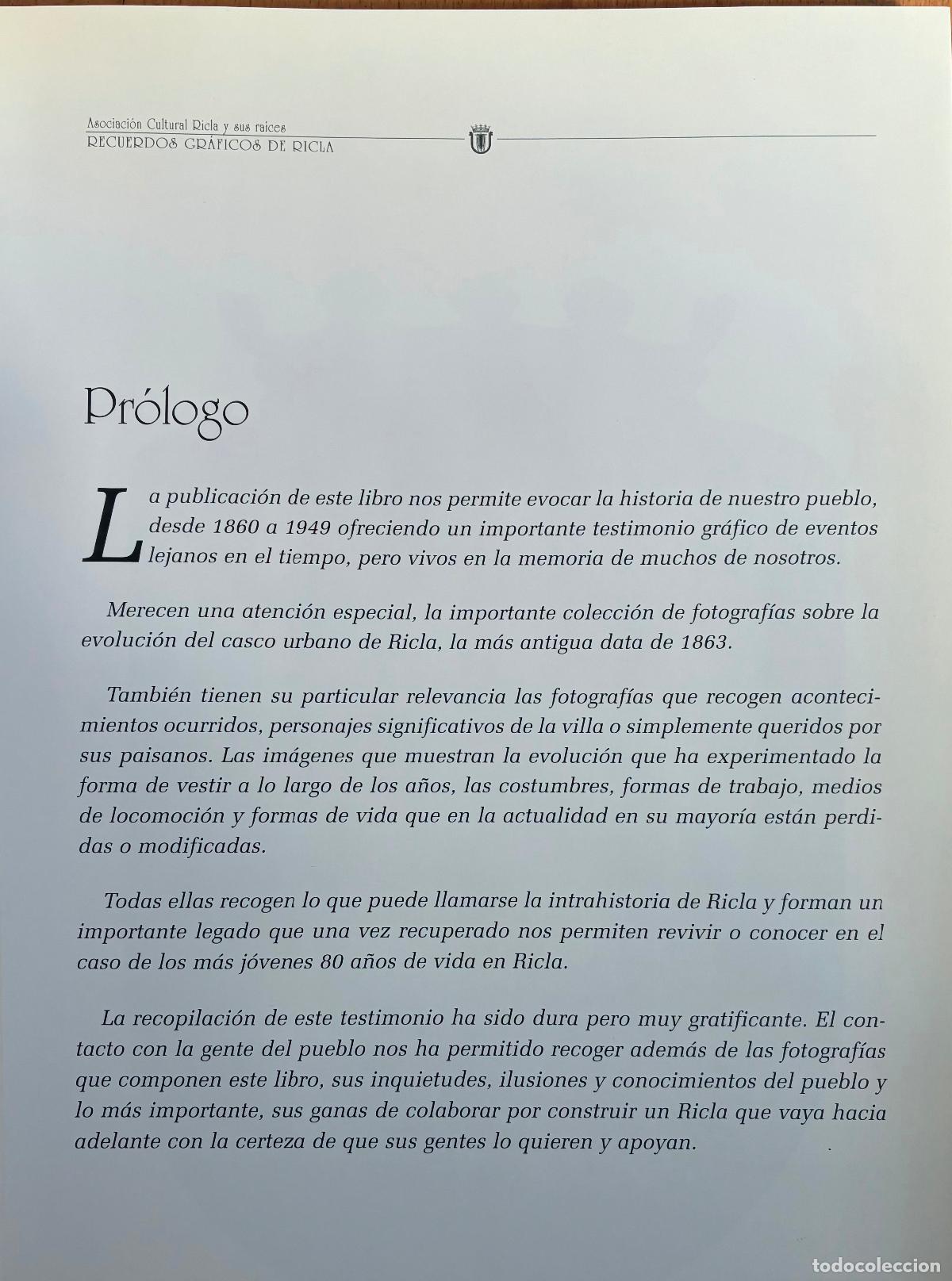 Libros de segunda mano: RECUERDOS GRAFICOS DE RICLA, 1860-1940 - Foto 3