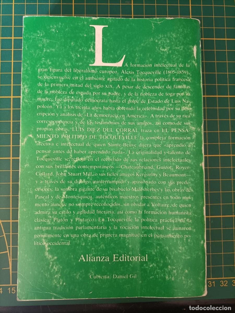 Libros de segunda mano: EL PENSAMIENTO POL&Iacute;TICO DE TOCQUEVILLE. LUIS D&Iacute;EZ DEL CORRAL. 1989