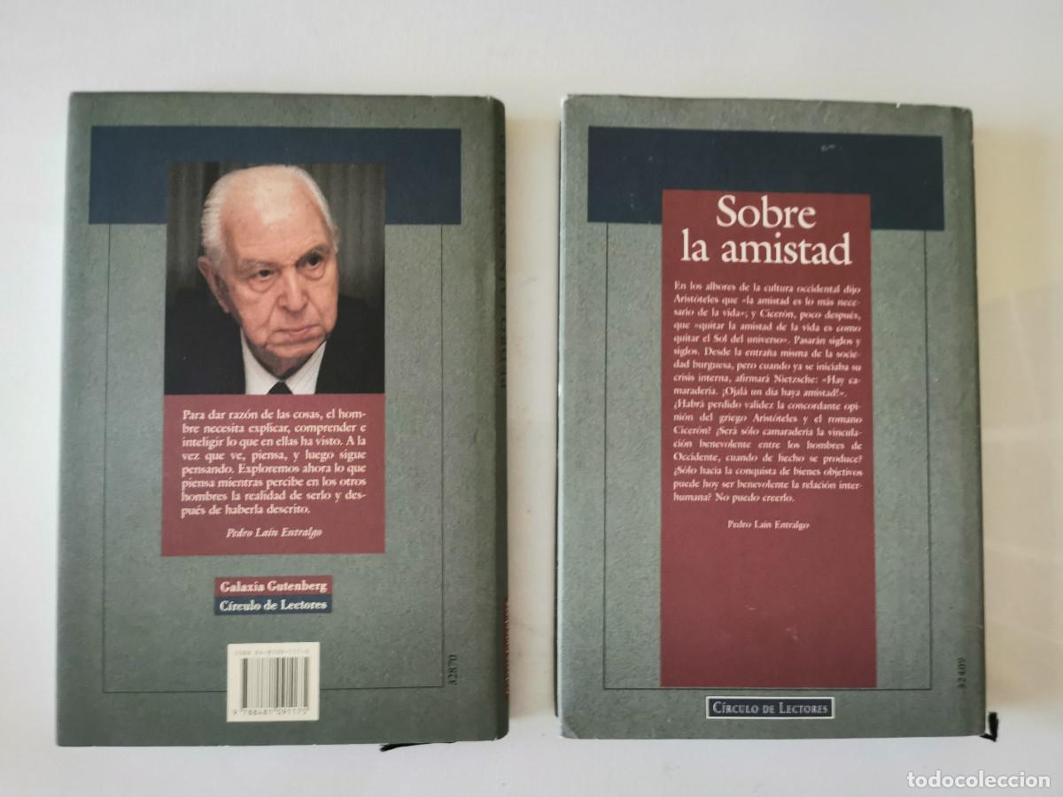Libros de segunda mano: SOBRE LA AMISTAD + Idea del hombre - Pedro La&iacute;n Entralgo - Foto 2