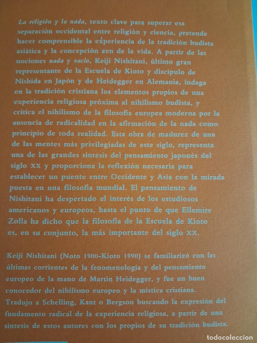 Libros de segunda mano: LA RELIGI&Oacute;N Y LA NADA .- KEIJI NISHITANI - Foto 2