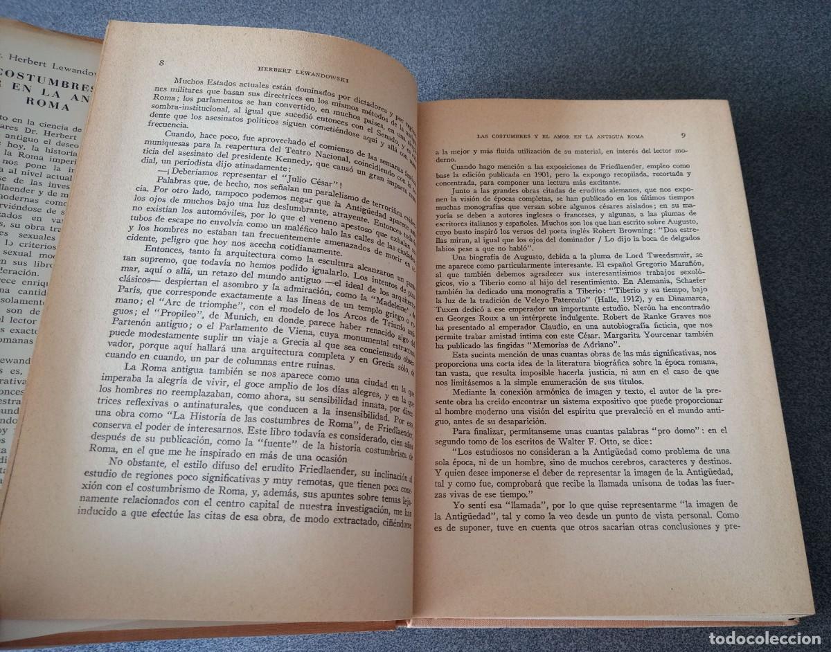 Libros de segunda mano: Las Costumbres Y El Amor En La Antigua Roma Herbert Lewandowski - Foto 6