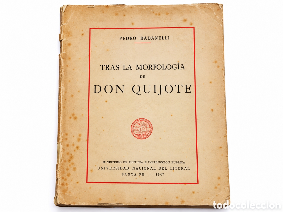 Libros de segunda mano: PEDRO BADANELLI &ndash; TRAS LA MORFOLOG&Iacute;A DE DON QUIJOTE &ndash; 1955 &ndash; LML
