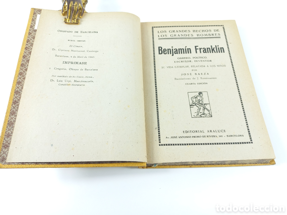 Libros de segunda mano: Benjamin Franklin. Jos&eacute; Baeza. Rapsomankis. Araluce, 1946. Ilustrado. - Foto 6