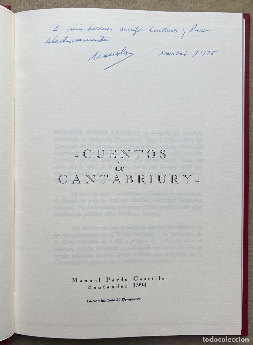 Libros de segunda mano: Cuentos de Cantabriury de Manuel Pardo Castillo (Cantabria) - Edici&oacute;n Limitada 30 ejemplares - Foto 3