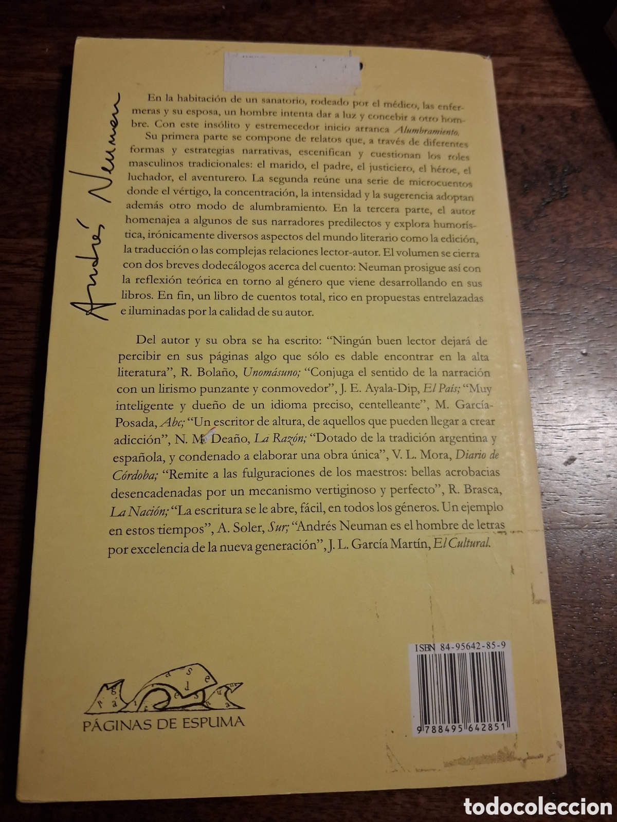 Libros de segunda mano: Alumbramiento, Andr&eacute;s Neuman - Foto 2