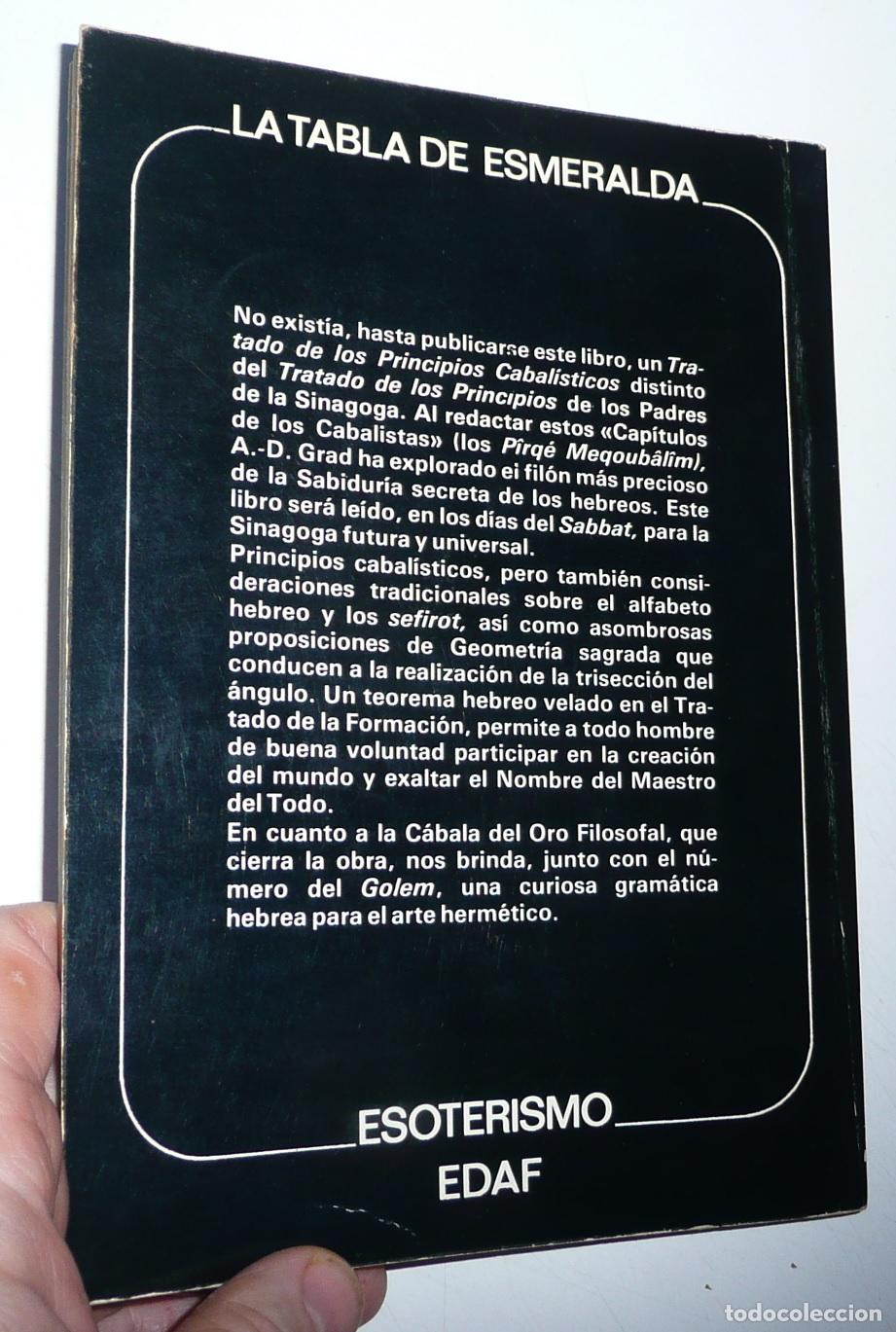 Libros de segunda mano: Libro de los Principios Cabal&iacute;sticos - A. D. Grad (La Tabla Esmeralda, EDAF, 1980) - Foto 2