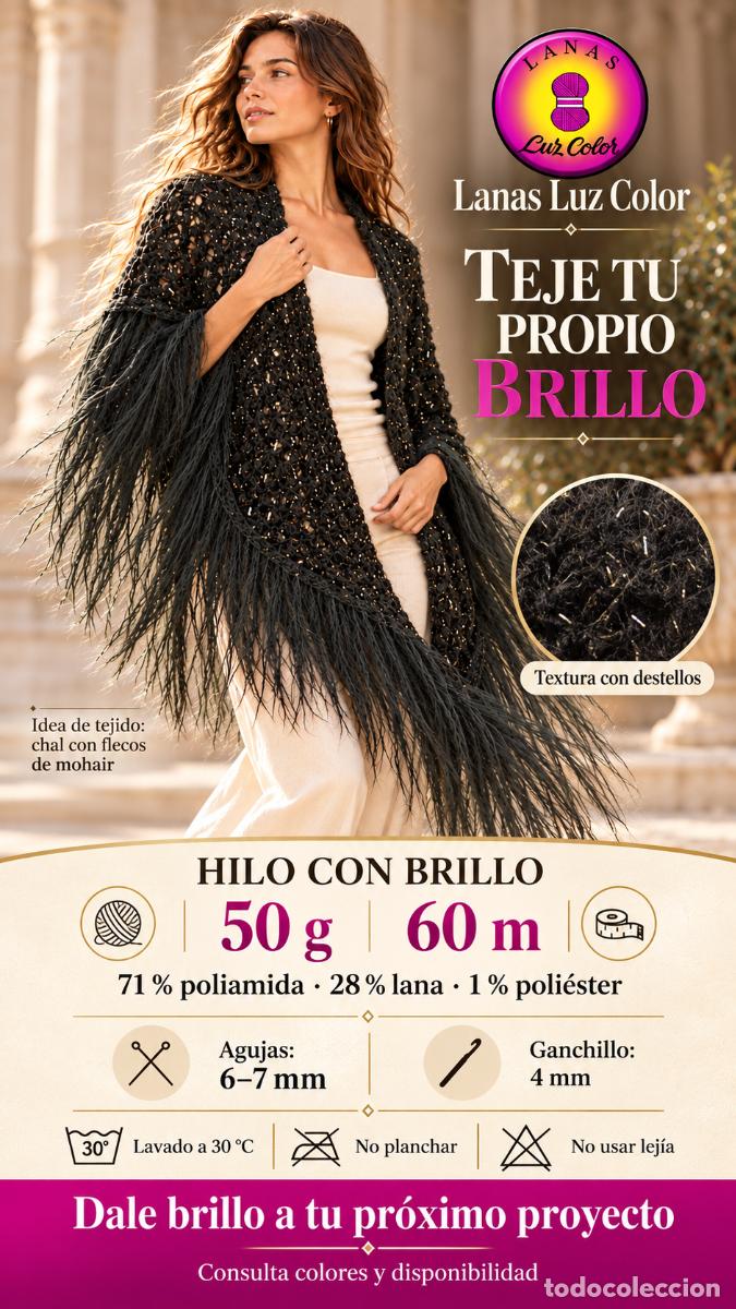 Gebrauchte B&uuml;cher: Lote tejer 20 ovillos + agujas. Ovillos lana brillo negro 314